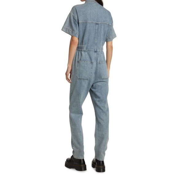 🛍️ sold 🛍️ ANTHROPOLOGIE en saison denim jumpsuit short sleeve medium wash NEW - Picture 3 of 4